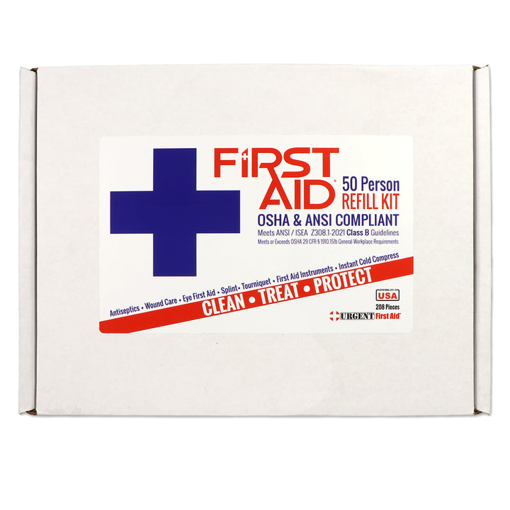 Bulk Urgent First Aid Kit Refill, 208 pc, ANSI B, 50 Person