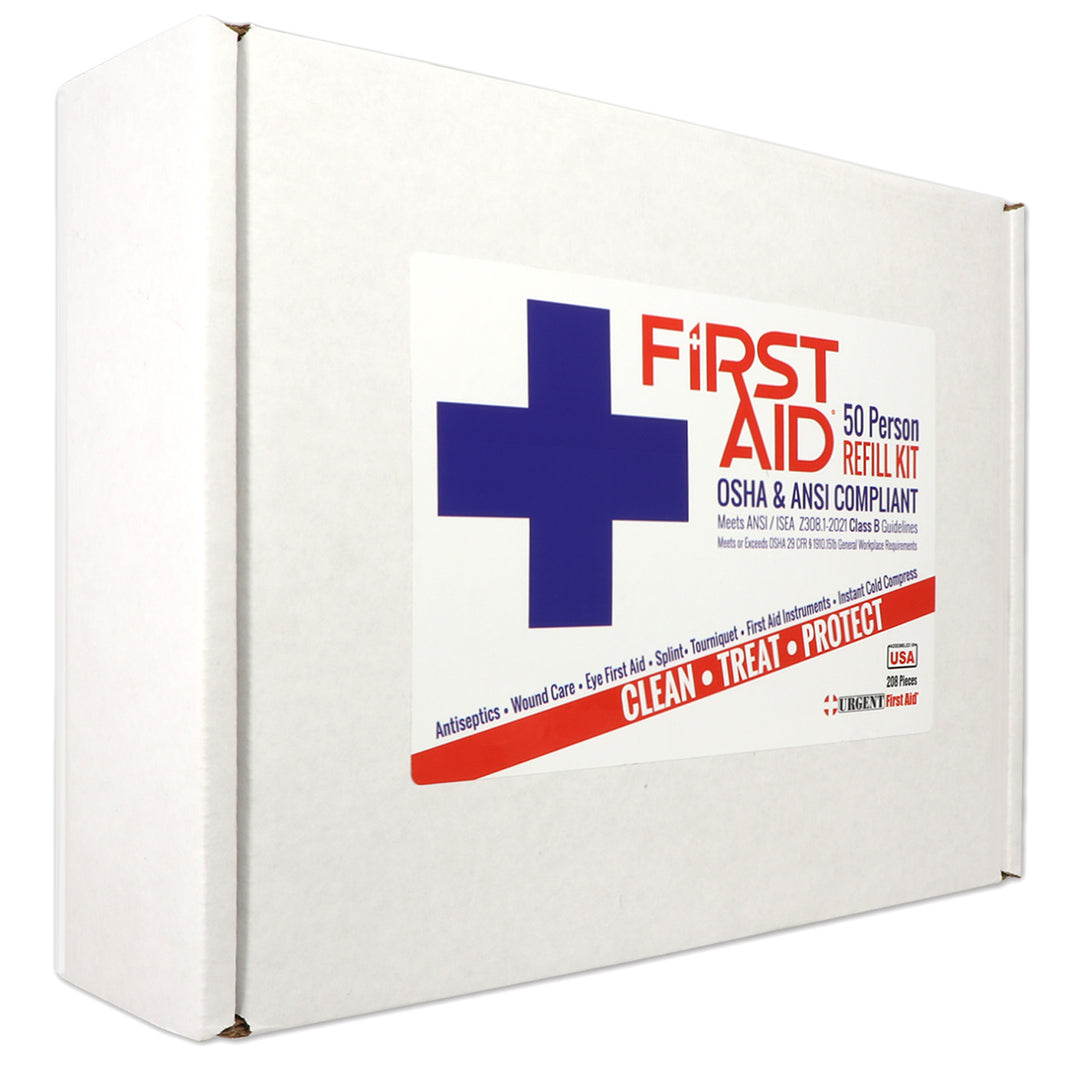 Bulk Urgent First Aid Kit Refill, 208 pc, ANSI B, 50 Person
