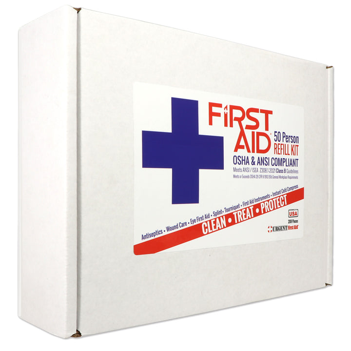 Bulk Urgent First Aid Kit Refill, 208 pc, ANSI B, 50 Person