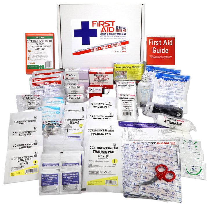 Bulk Urgent First Aid Kit Refill, 208 pc, ANSI B, 50 Person