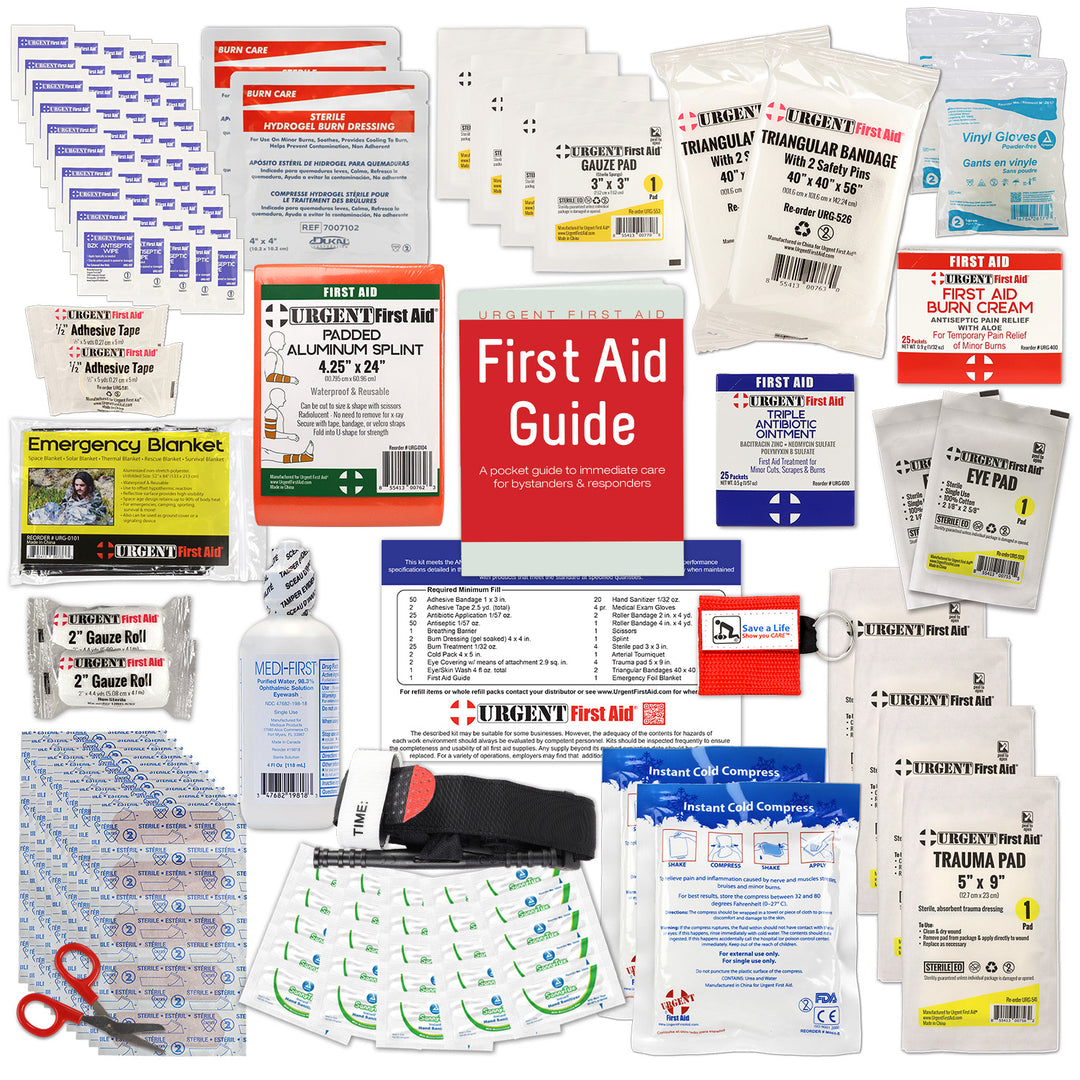 Bulk Urgent First Aid Kit Refill, 208 pc, ANSI B, 50 Person