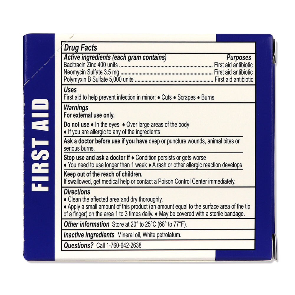 Antibacterial Triple Antibiotic Ointment box drug facts