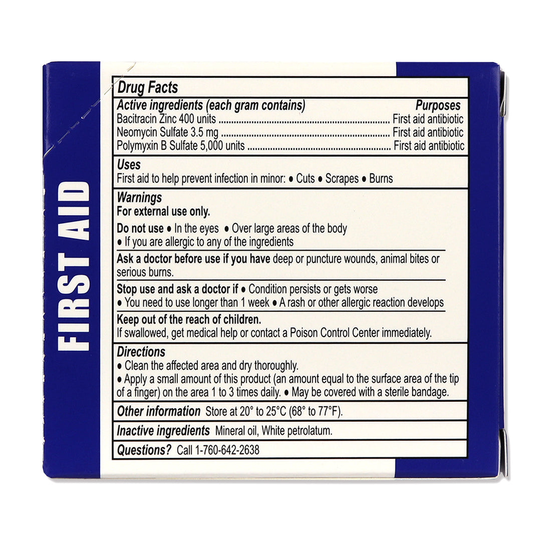 Antibacterial Triple Antibiotic Ointment box drug facts