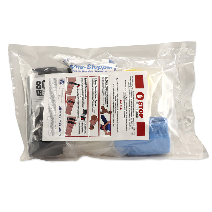 Individual Bleeding Control Kit Vacuum Bag containing trauma supplies for effective bleeding management.