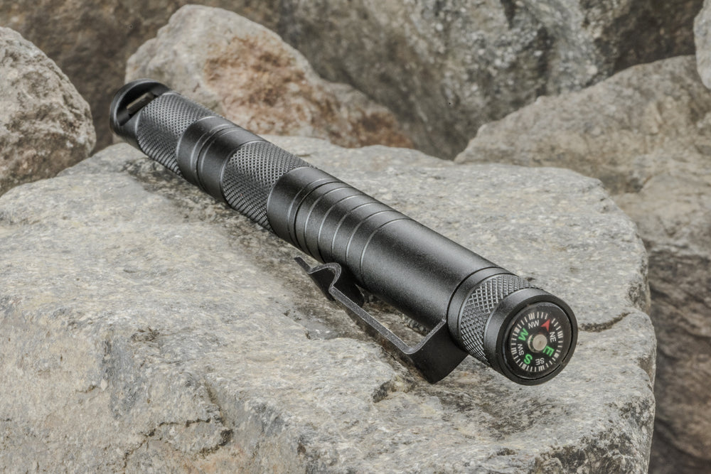 5 function survival tool with compass and flint striker