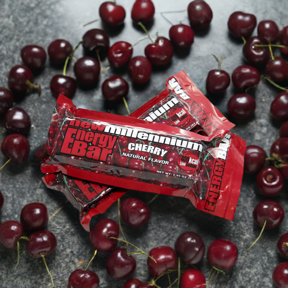 Cherry flavored energy bars with 400 calories