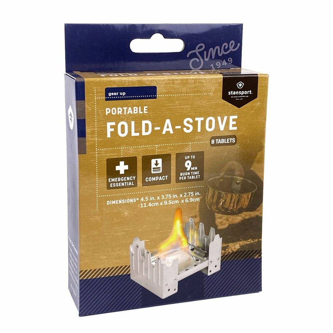 Portable stove with fuel pellets. 