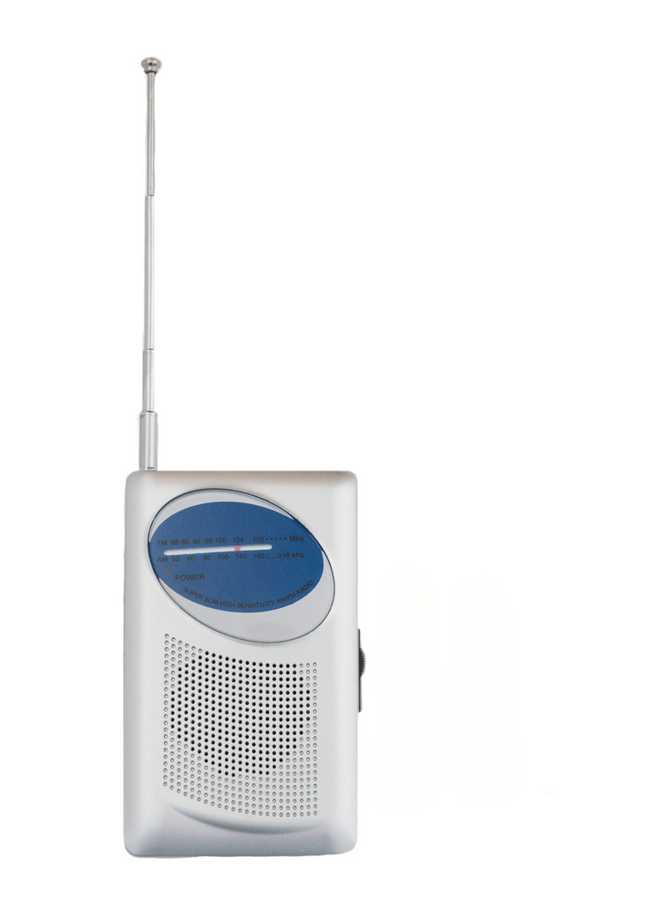 AM/FM handheld emergency radio. Radio for 72 hour kits and disaster kits. Telescoping antenna portable radio