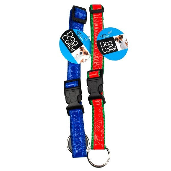 Reflective dog collar for pet evacuation. One size fits most dog collars. 
