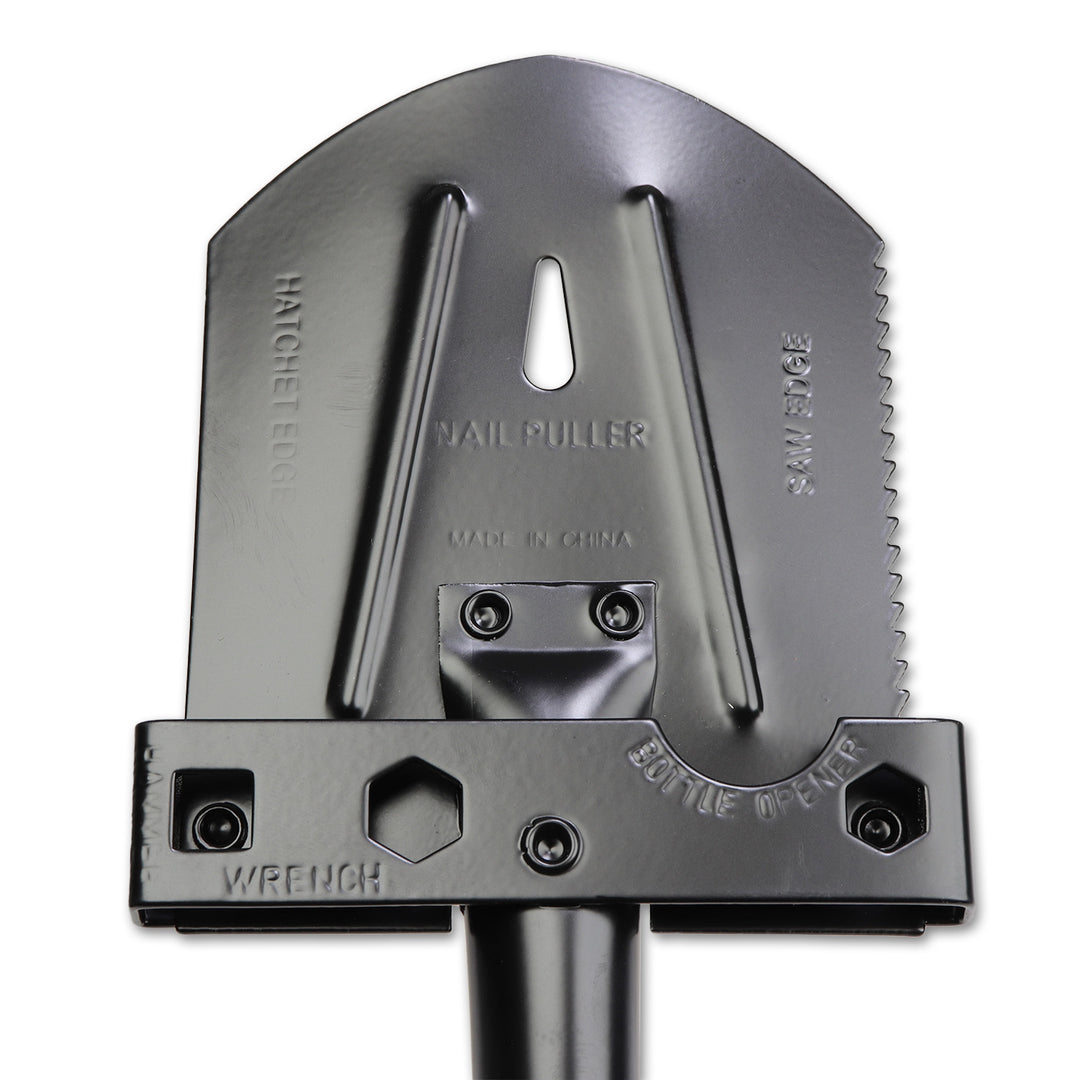 Mini shovel tool with multiple functions and emergency supplies. Compass handle