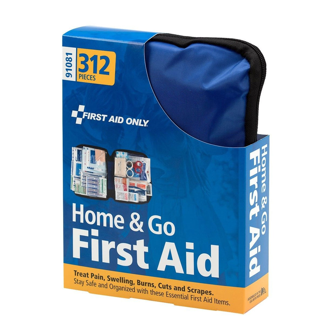 Large first aid kit 312 pieces in soft case blue. 