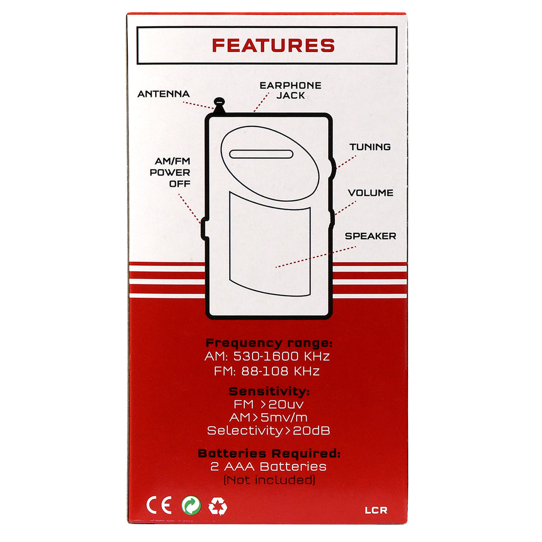 portable handheld radio with earphone jack and speaker