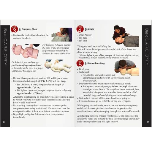First aid and CPR guide with basic tips on treating wounds