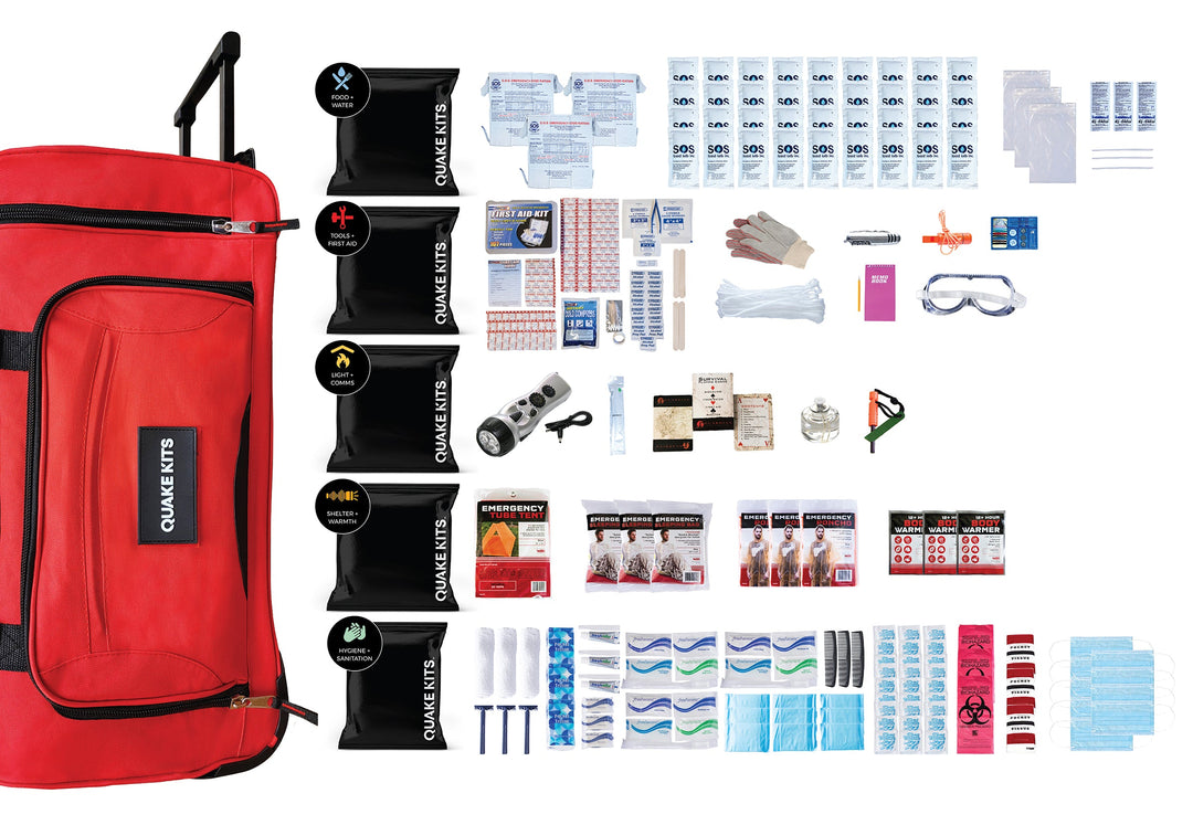 3 person 3 day survival and emergency kit for natural disasters and civil unrest. 