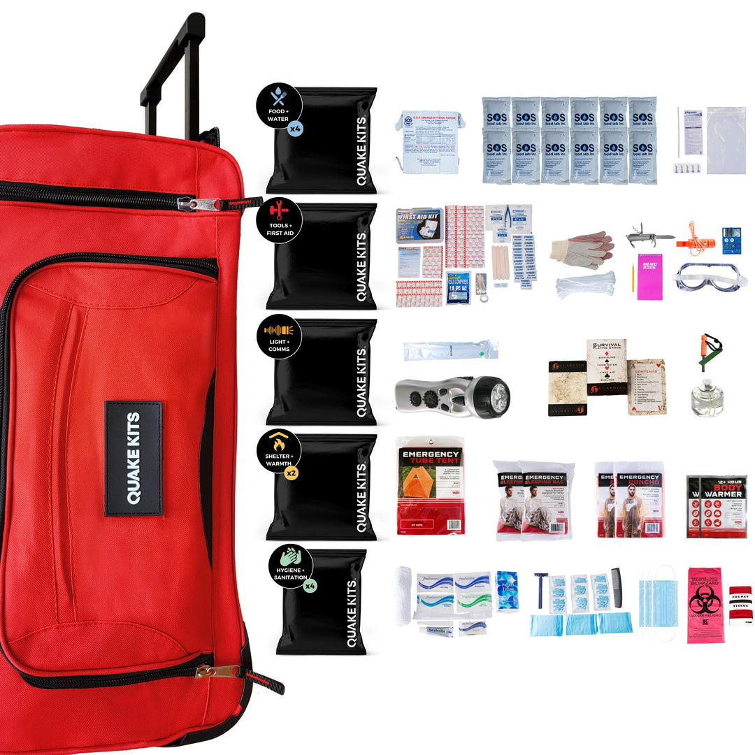 4 person 3 day survival kit for families and individual preparedness plans. Food for family survival. 