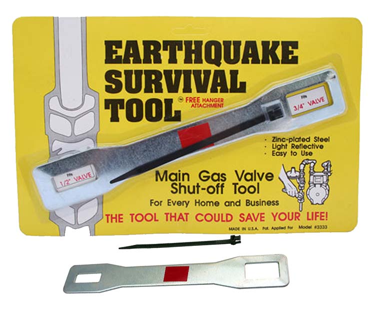 Earthquake survival tool and gas shutoff wrench